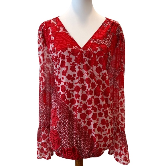 I.N.C International Concepts 3X Top Plus blouse Long Sleeve Fall boho shirt Bell - Picture 5 of 17